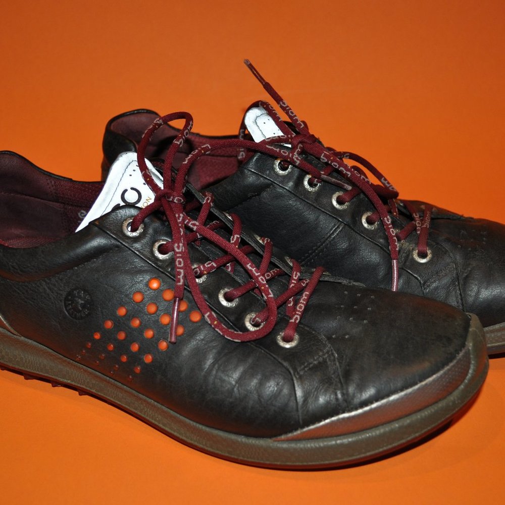 ECCO Biom Hybrid 2 Mens Size 42 (US 8.5) Golf Shoes Yak Leather HydroMax Black